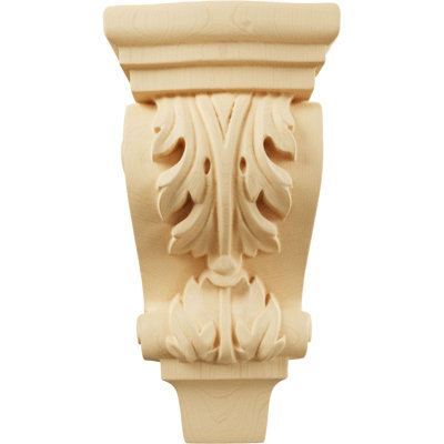 Petit corbeau en bois de pilastre Acanthus l 3 po x P 1 3/4 po x H 6 po (paquet de 6)