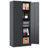 72"H Metal Garage Storage Cabinet, Black Tool Steel Locking Cabinet With Doors And 4 Shelves, Tall Cabinets
