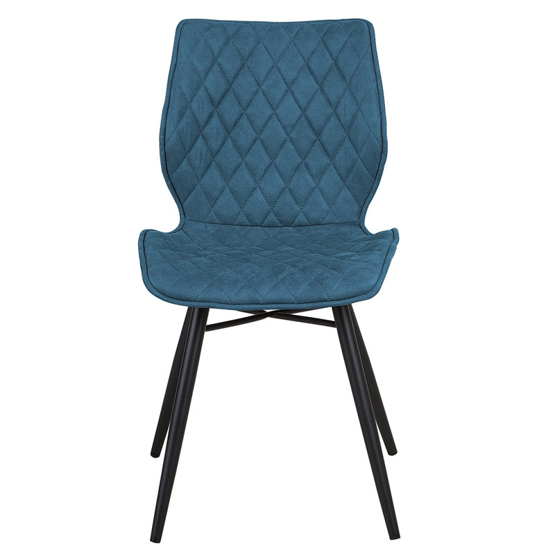 Mahaffie 43cm H Tufted Polyester Blend Upholstered Side Chair, Blue