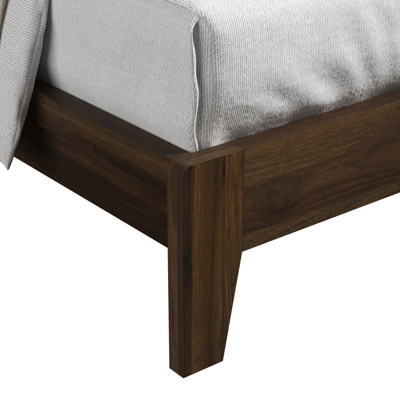 Allyannah Levison Platform Bed With Headboard, Queen, Royal Walnut