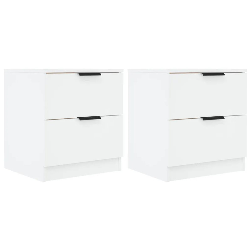 Jaicen 45cm W Manufactured Wood Bedside Table, White