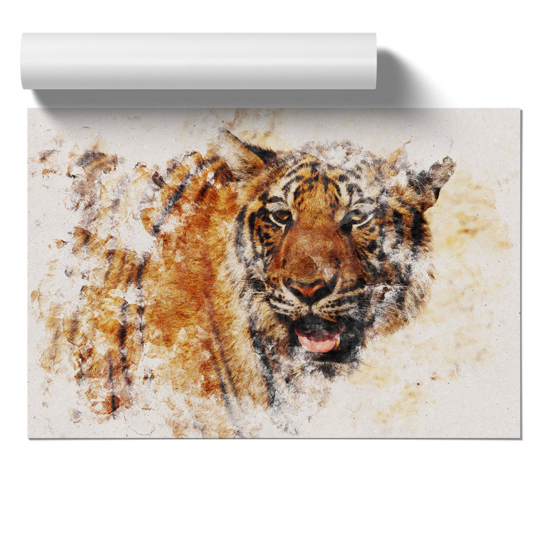 Tiger Watercolour - Frameless Print, 42cm H x 59cm W x 0.1cm D
