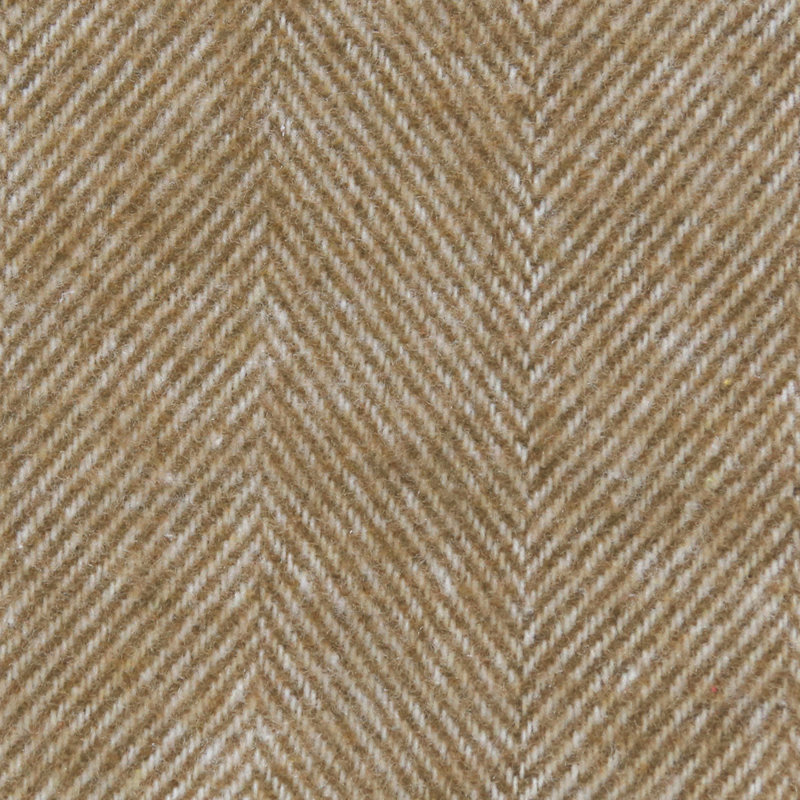 Caramel Herringbone Wool Throw Blanket with Fringe