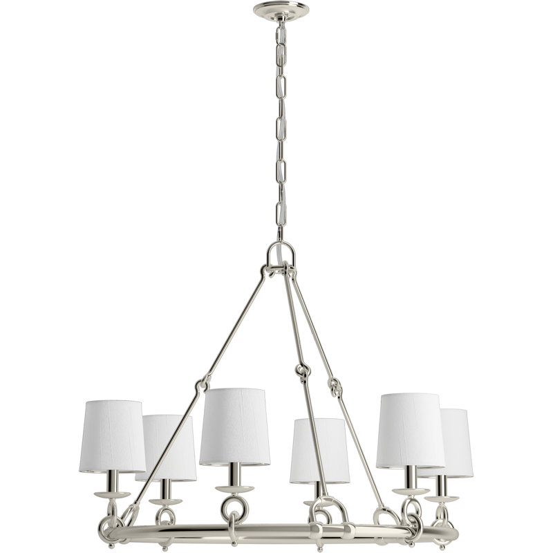 Terret™ 35.75" Six-Light Chandelier, Polished Nickel