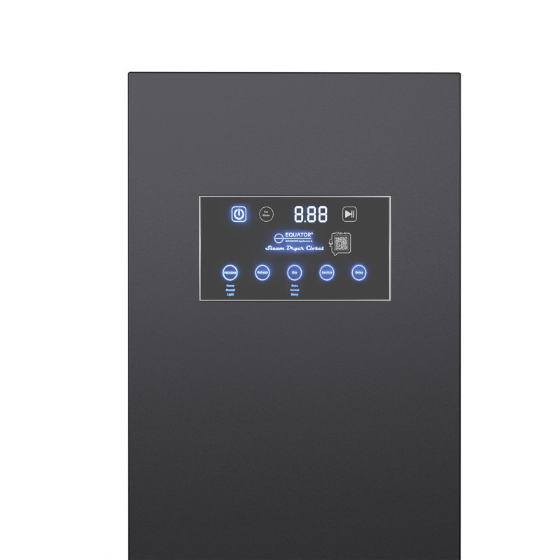 Equator Steam Dryer Closet Remove Wrinkles Sanitize Deodorize Refresh Slim110v, Black