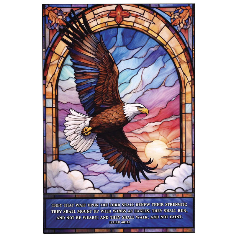 Wall Plaque Eagle Wing In Flight Sunrise