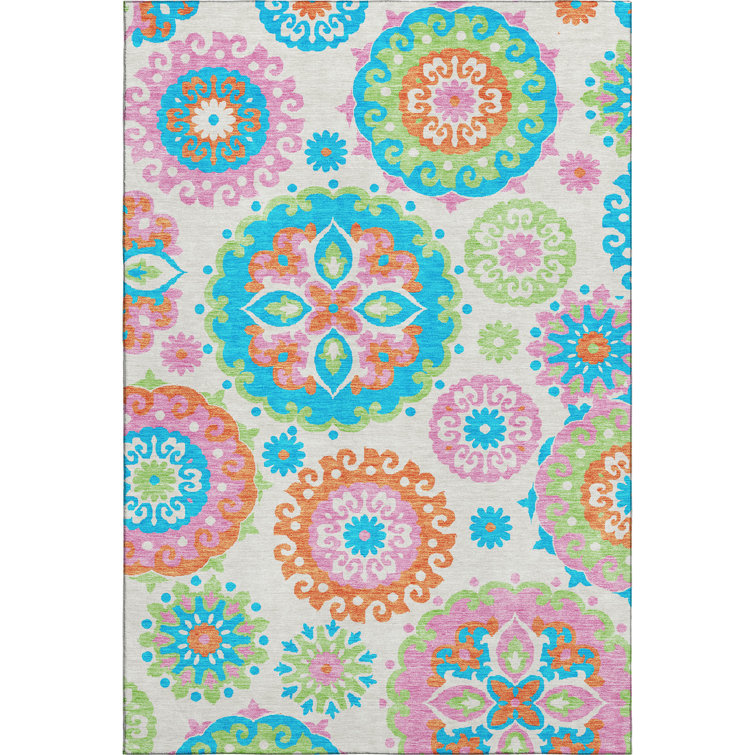 Premium Machine Washable Prisco White Rug