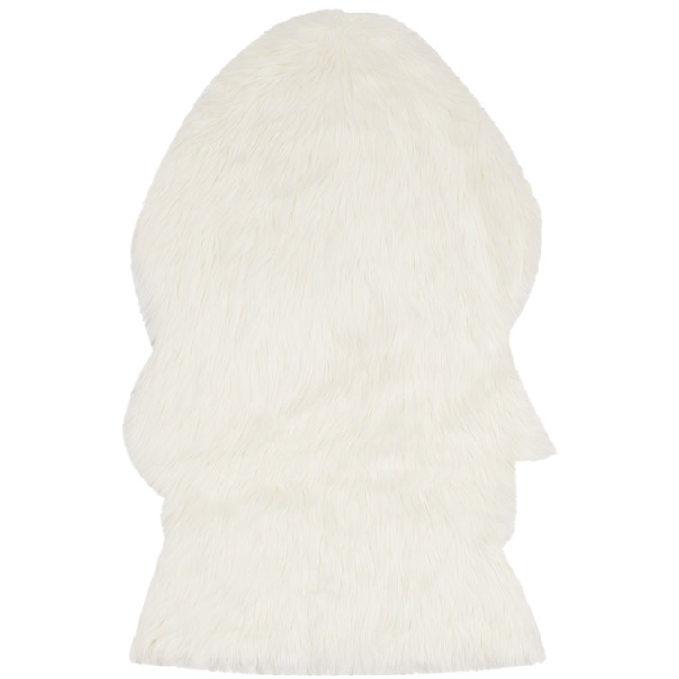 Baer Solid Colour Faux Sheepskin Hand Woven Area Rug