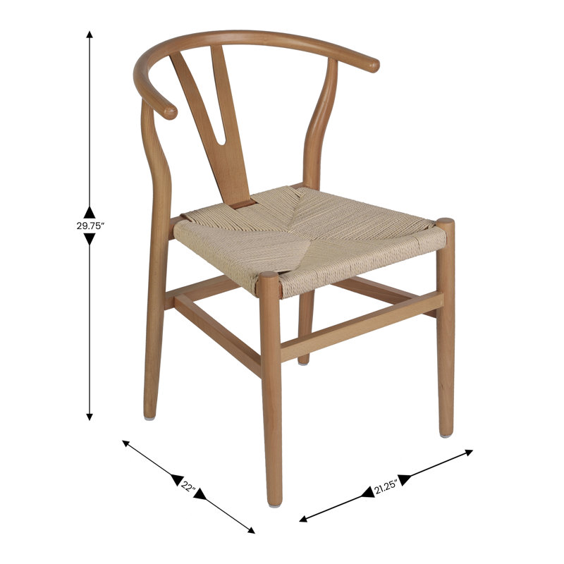 Commercial Y-Back Style Wood and Kraft Paper Stack Dining Chair, 2, Oak