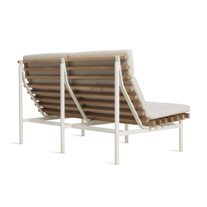 Perch Outdoor 2 - Seat Loveseat, Sunbrella Linen, White