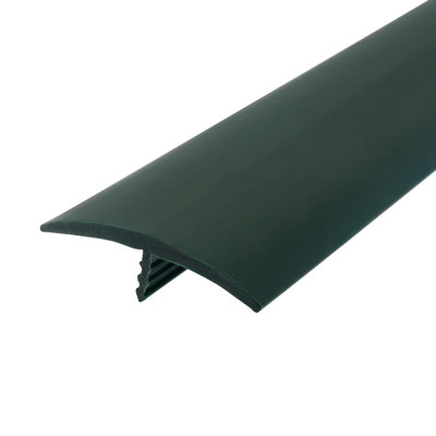 Outwater Plastic T-Molding 1-1/2 Inch Seaweed Green Flexible Polyethylene Center Barb Tee Moulding 12 Foot Coil