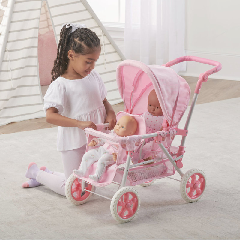 Folding Double Front-to-Back Doll Stroller