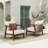 28" Outdoor Lounge Chair With Woven Backrest, Solid Wood Frame, Comfortable Cushions, And Curved Armrests For Patio Set Of 2-1745172098