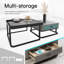 Ensemble de 2 tables basses gigognes, tiroirs de rangement