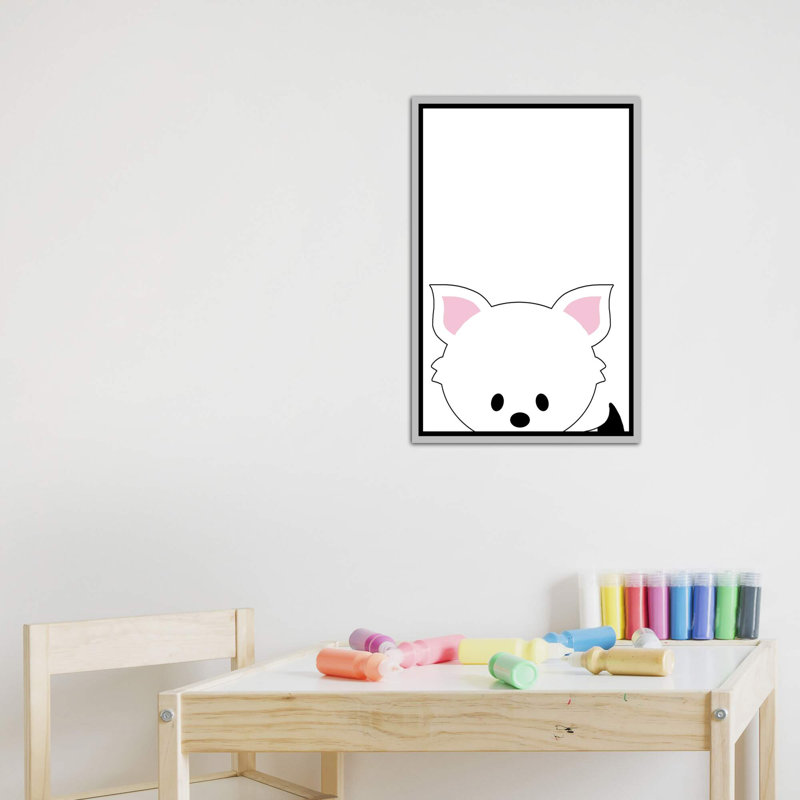 Art peekaboo ii, H 26 po x l 18 po x P 1,5 po, Toile avec cadre argenté