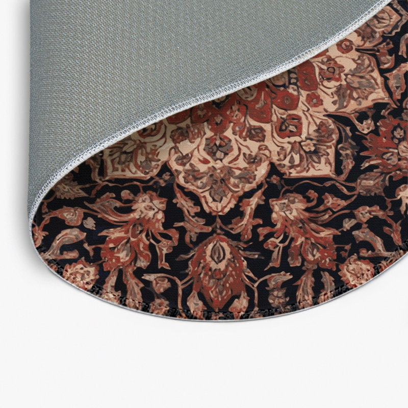 Tapis d'intérieur et d'extérieur brun Persian, Rond 5 pi