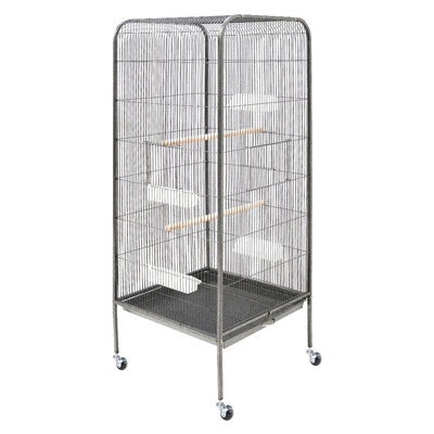 Dattolico 146 cm Iron Flat Top Floor Bird Cage with Wheels with Stand with Perch with Tray