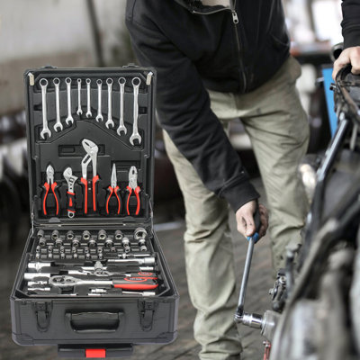 Ensemble de 899 pièces d'outils de réparation pour la maison, boîte de rangement pour boîte à outils avec 4 tiroirs, ensemble d'outils pour la maison avec boîte à outils roulante, ensemble d'outils pour l'entretien, jardin, propriétaire, homme à tout faire