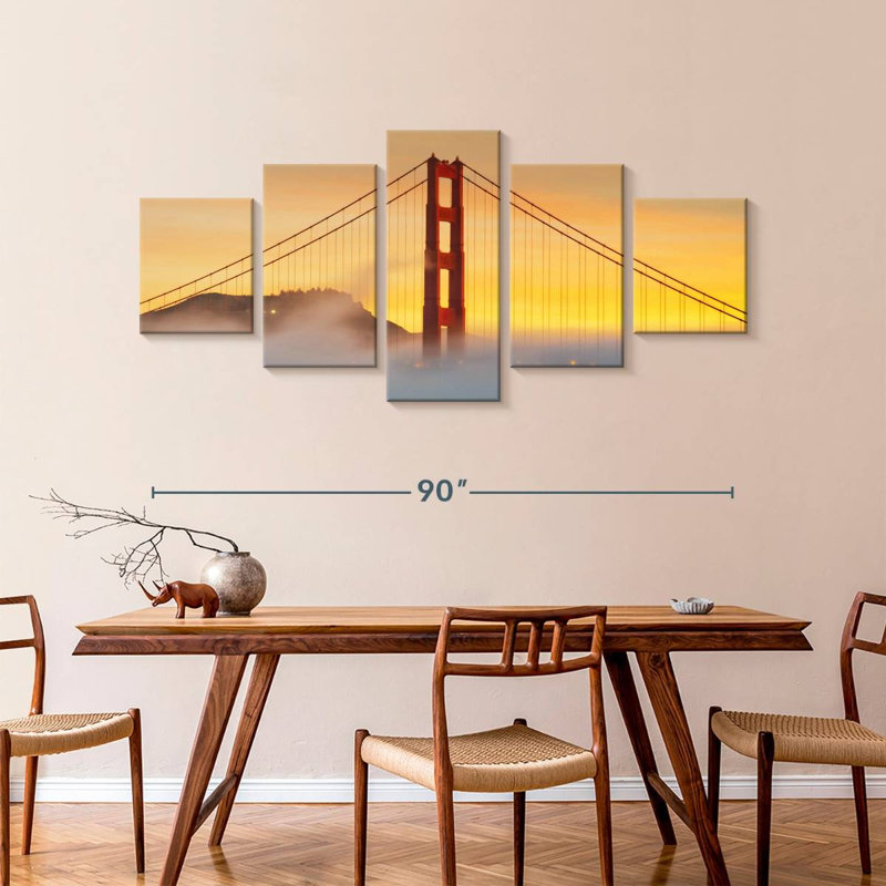 Gate Bridge Sunset Mist, H 42 po x l 92 po
