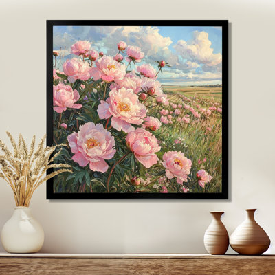 Pivoines au bord de la ferme I - pivoines, art mural