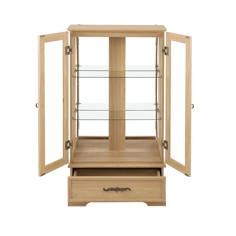 Vitrine lumineuse en MDF et verre de style rétro pour décoration intérieure