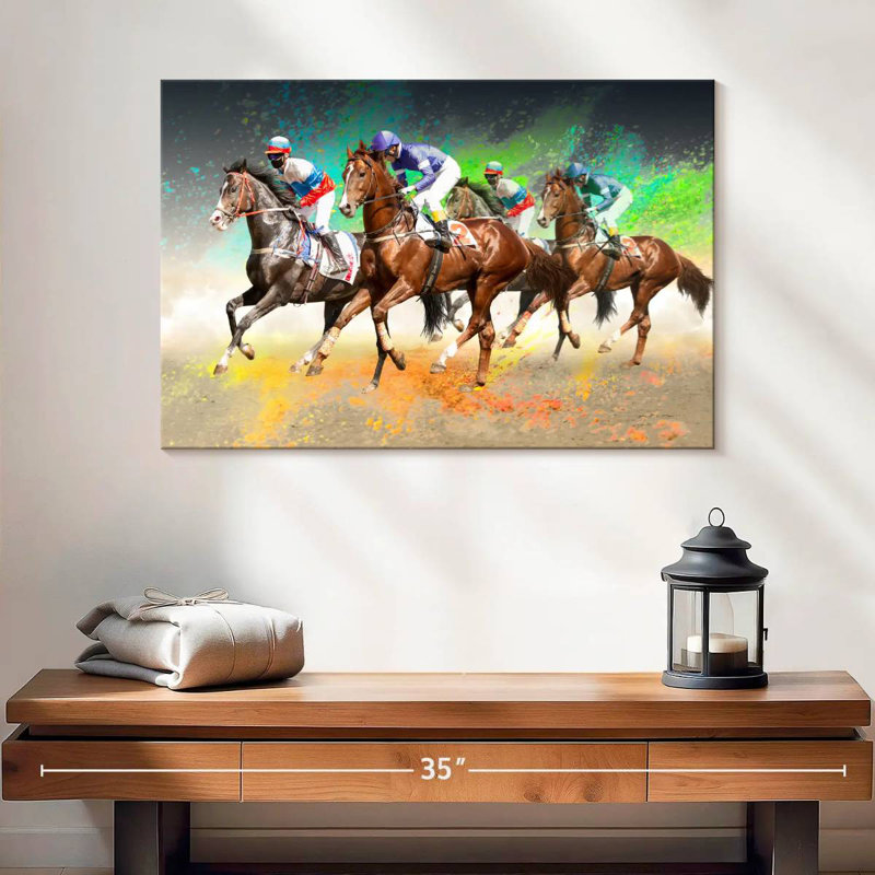 Course de chevaux Sirci, H 16 po x l 24 po