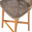 Tabouret de bar d'extérieur Lymington, bois de teck avec osier brun clair, ensemble de 2-8000632