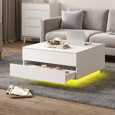 Alpena Led Coffee Table With 2  Drawers