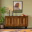 Modern Handleless Console Table | Solid Wood Storage Cabinet with 4 Doors & Adjustable Shelf for Living Room, Entryway, Dining Room