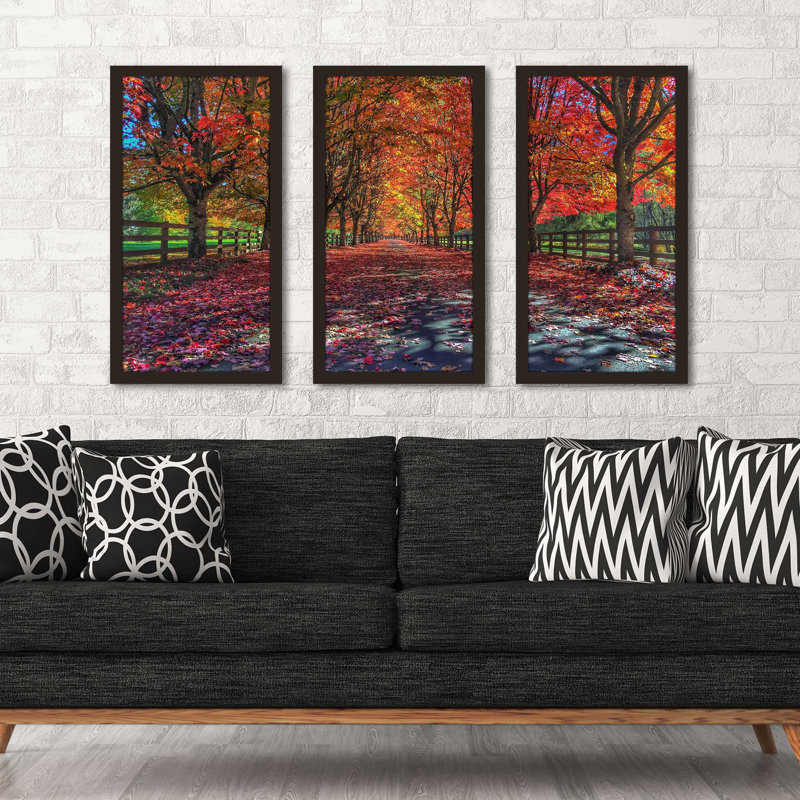«Painted Forest Path», reproduction sur acrylique 3 pièces, H 25,5 po x l 40,5 po x P 1 po