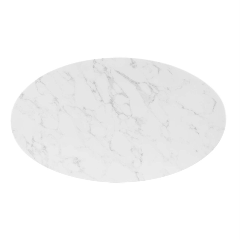 Verne White and Gold Round Marble Dining Table