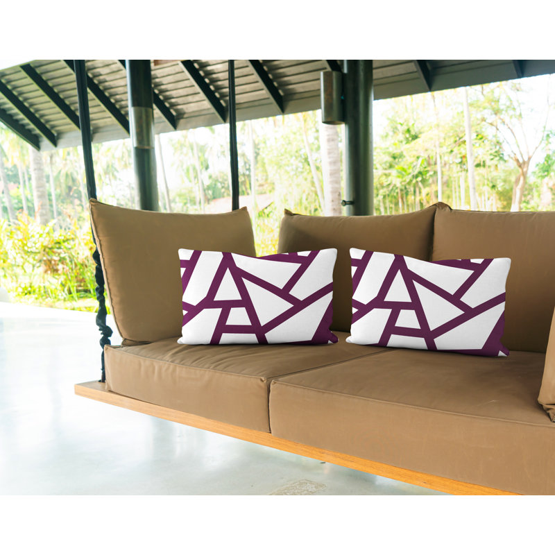 Ritz Abstract Indoor/Outdoor Square Pillow, Purple