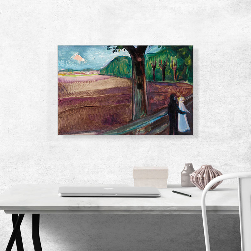 «Summer Night 1917» par Edvard Munch, reproduction d'art sur toile tendue, H 18 po x l 26 po x P 0,75 po