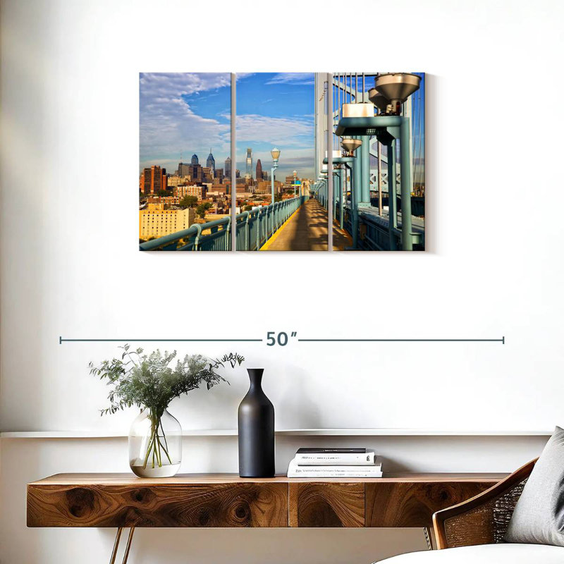 Sireci Along Ben Franklin Bridge, 20" H x 33" W