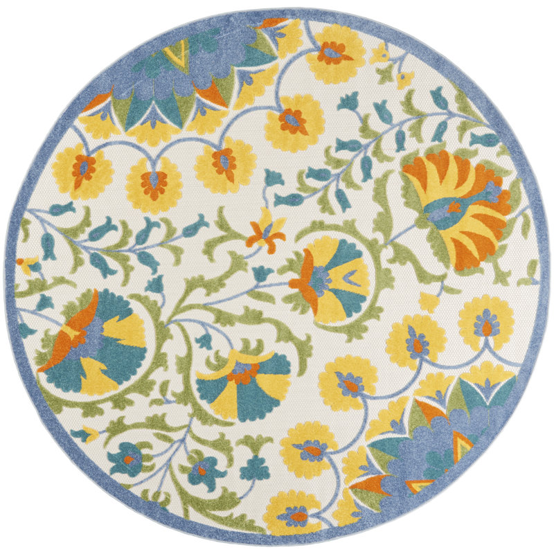 Agafia Floral Indoor Rug, Round 7'10"