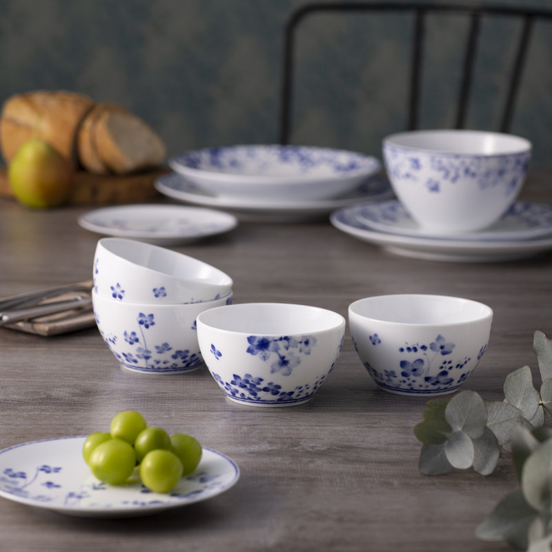 Ensemble de 4 petits bols Noritake Bloomington Road, bleu, 4,25 po, 10 oz