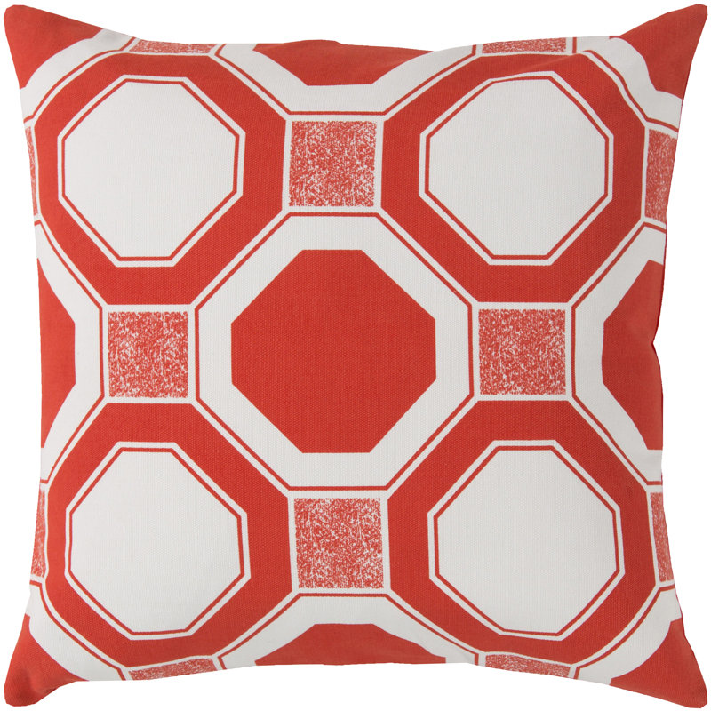 Housse de coussin octogonale en coton, Orange
