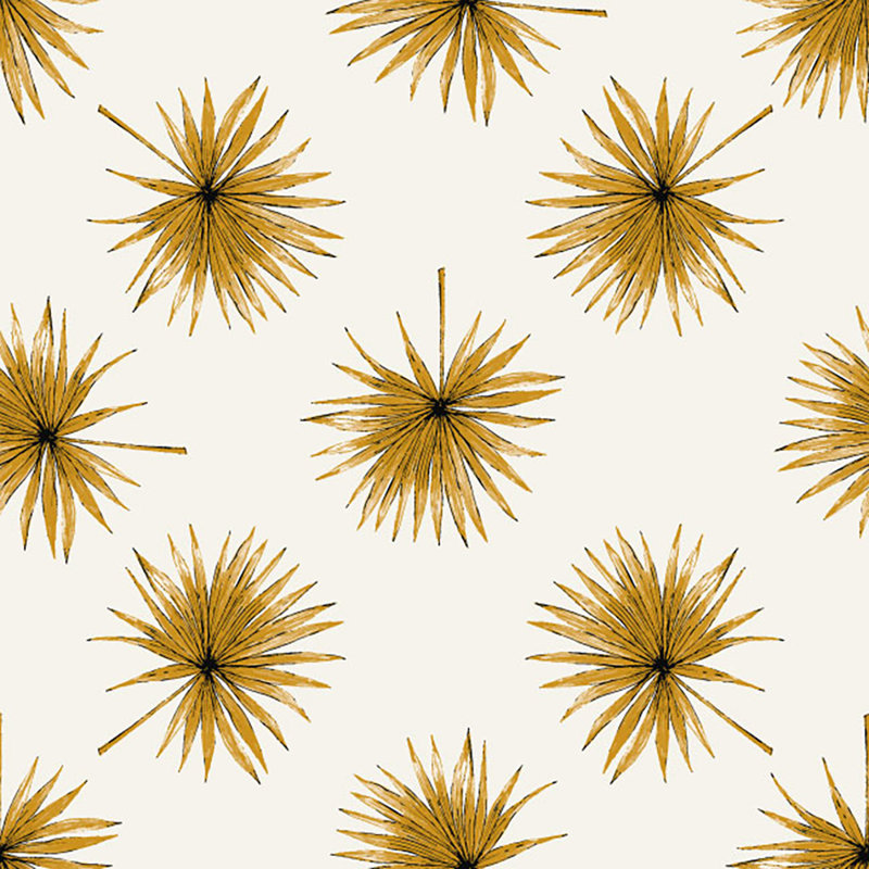 Tissu antilles, Ivoire / Jaune