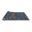 Tapis bleu tissé à la machine-241363439