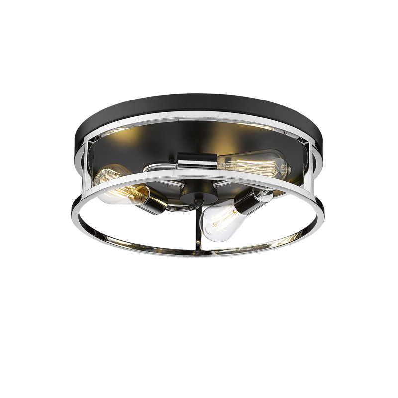 Plafonnier encastré 3 lumières Durrin, Noir/chrome