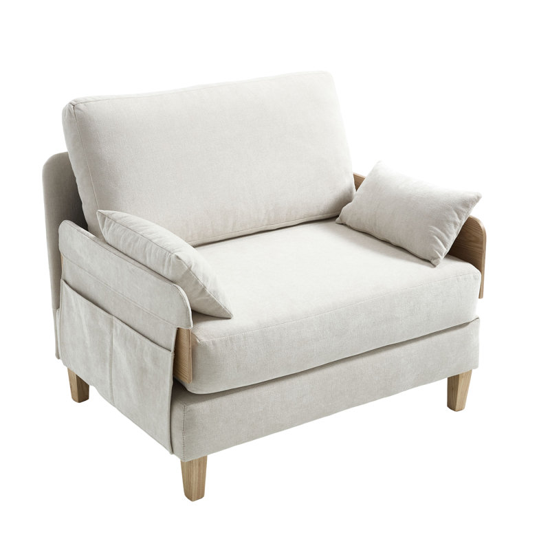 Fauteuil convertible en chenille, Beige
