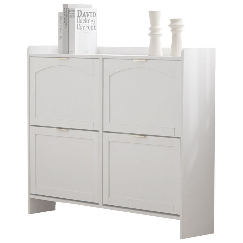 20 Pair Shoe Storage Cabinet, White