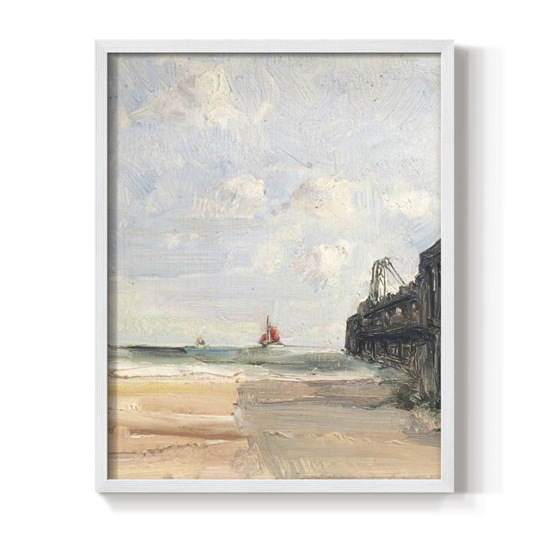 "Vintage Nautical Print XX", H 21 po x l 17 po, Blanc