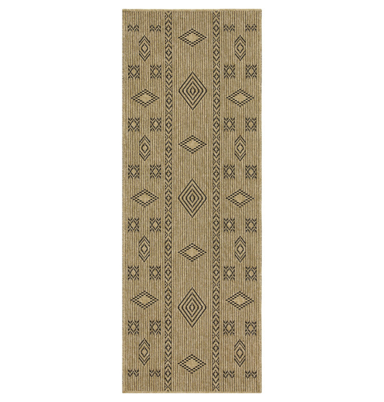 Jute And Black Indoor/Outdoor Area Rug, 8 Ft. X 10 Ft., Rectangle 7'10" x 10'3"