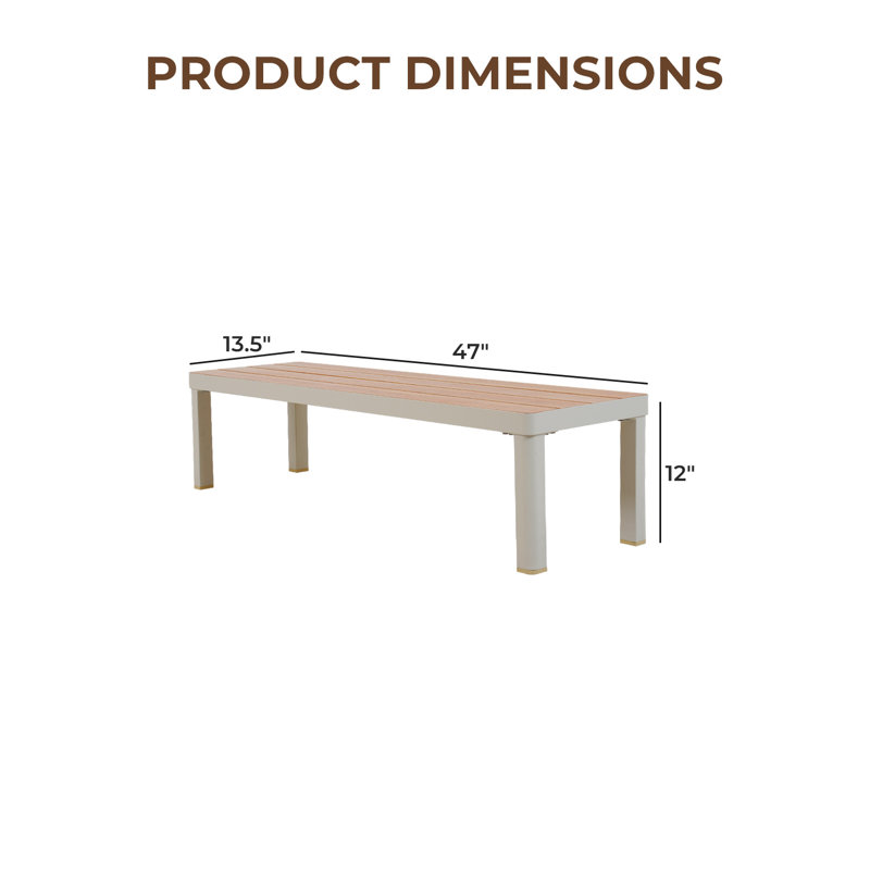 Table basse de patio en aluminium Yanali
