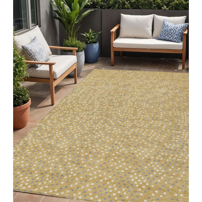 Tapis intérieur lavable à pois doré 5 pi x 8 pi