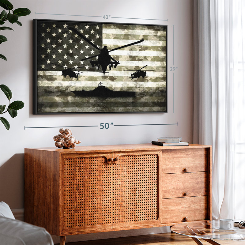 Militaire «Marine Camo USA Flag», H 29 po x l 43 po