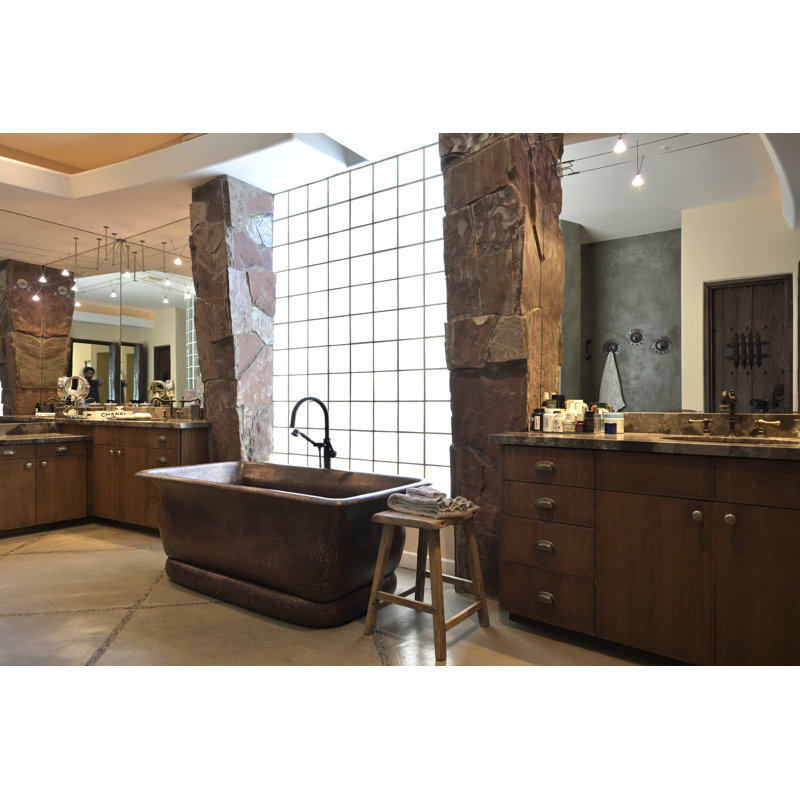 66" Hammered Copper French Curved Style Bathtub