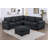 4Pc Sectional Set Matching Pillow Cocktail Ottoman Corner Wedge Right And Left Arm Loveseat Corduroy Upholstered Black Finish Primary Living Room-291980633