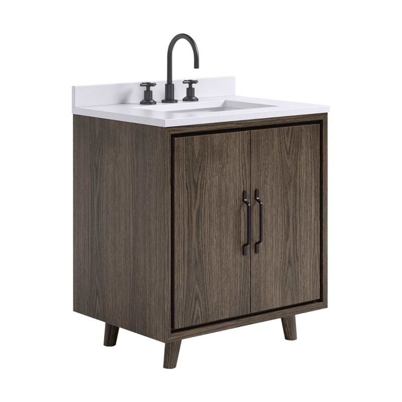 Setton Single Vanity, Espresso Oak, 30" W